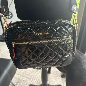 NWOT MZ Wallace Small Crosby bag in Black Lacquer!